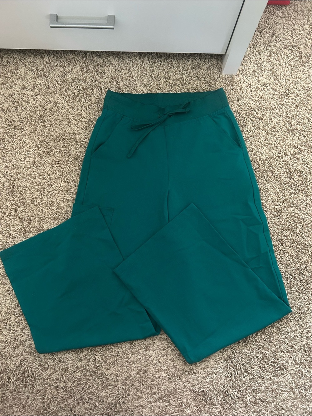 Women’s Teal Drawstring Wide-Leg Mandala Scrub Pants